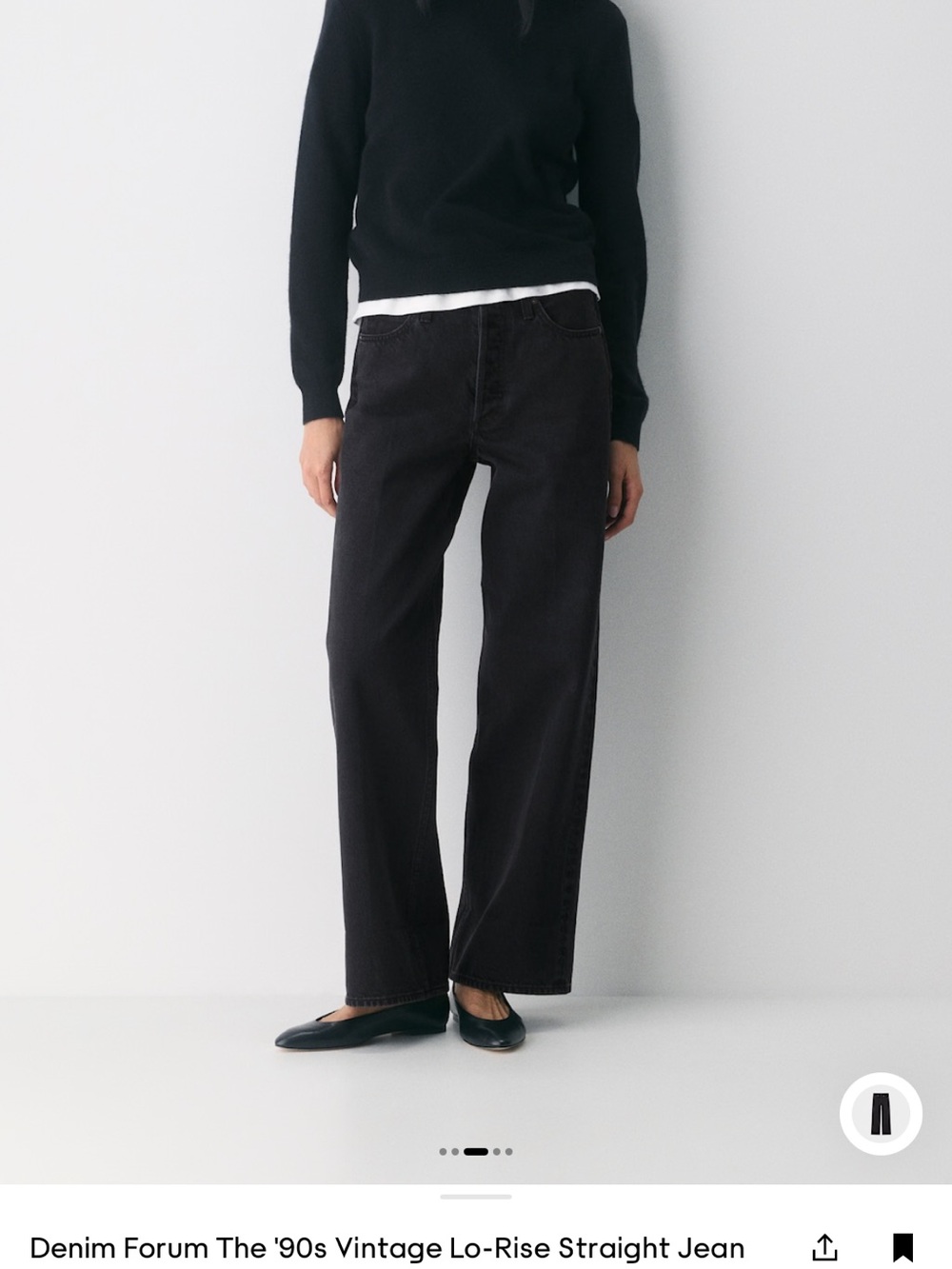 Aritzia Denim Forum 90s Vintage Straight-Leg Lo-Rise Jeans in Black